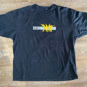 5.11 Tactical Series Fireteam Squad Men's Comfort Cotton Black T Shirt - Size XL
